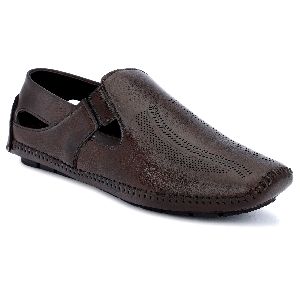 Bavia Shoes Genuine Leather Mens Brown Casual Sandals, Lining Material : Mesh, PU