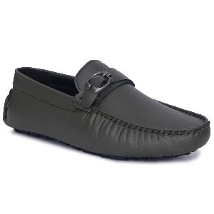 Mens Green Premium Driving Loafers