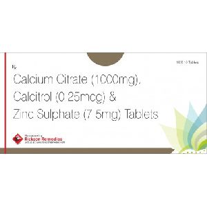 Calcium Citrate, Calcitriol and Zinc Sulphate Tablets