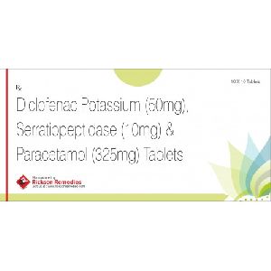 Diclofenac Potassium, Serratiopeptidase and Paracetamol Tablets