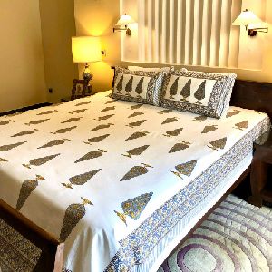 Cypress Brown Grey Buta Bedsheets