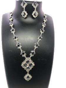 Silver Moissanite Diamond Necklace, 925 Silver