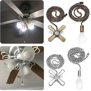 Copper Ceiling Fan Pull Chain Extension Chains Light Bulb &amp;amp; Fan Cord Celling