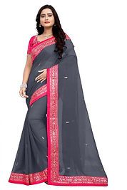 Grey Georgette Saree