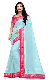 Light Blue Georgette Saree