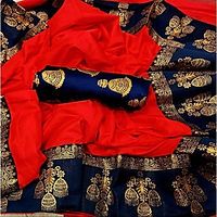 Red Satin Silk Saree