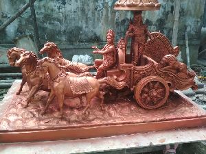 Fiberglass Mahabharat Arjun Rath sculptures