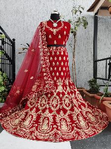 Bridal heavy embroidery lehenga choli in heavy  9000 velvet