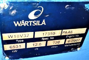 WARTSILA 18V32 ENGINE FOR SALE
