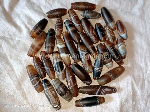 Brown & black agate stone beads