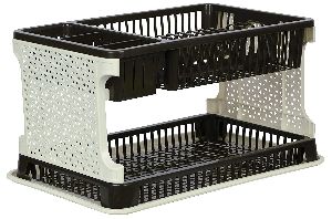 Kitchen Organiser Rack Plastic Kitchen Rack with Water Collecting Tray