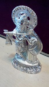Silver Plated Radha Krishna Statue