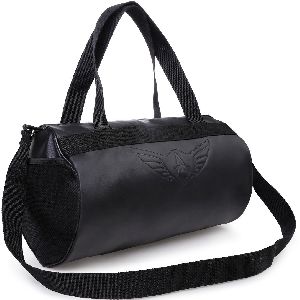 Leatherette duffle gym bag