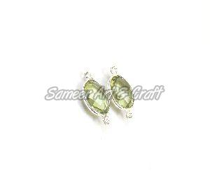 Green Amethyst Quartz Gemstone Connector