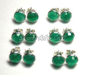 Green Onyx Earrings Set