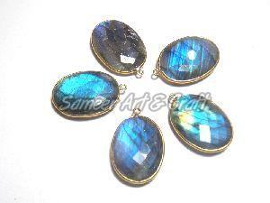 Brass Labradorite Bezel Connectors, Gender : Male/ Female