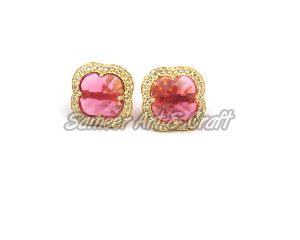 Ruby Quartz Gemstone Earring Set