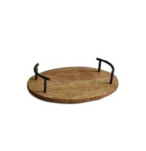 Wooden Brass Serving Tray