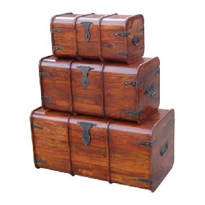 Antique Wooden Trunk Box