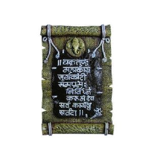 Ganesha Mantra Fiber Wall Hanging, Packaging Type : Box