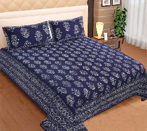300tc cotton printed 2 pillow cover king size bedsheet
