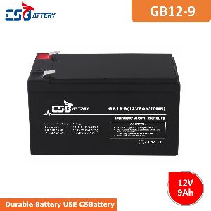 CSBattery 12V 9Ah free-Maintenance- AGM battery for Power-Station/Fire/Security-System/motor/Buggies