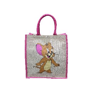 PP Laminated Juco Fabric Tote Bag With Logo Print