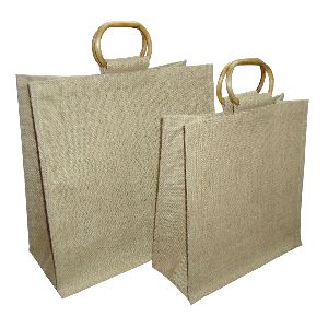 PP Laminated Jute Bag With Cane Handle