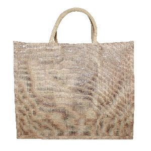 PP Laminated Natural Jute Shopping Bag With Padded Rope Handle