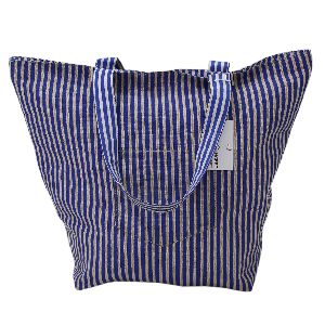 juco 150 gsm cotton fabric one color striped print reversible bag