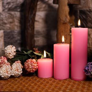 Romantic Pillar Candle Set