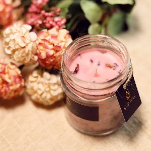 Premium Tea Rose infused Jar Candle