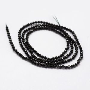 2.00 MM Black moissanite beads,12 Carat, 18.00 INCH