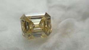 4.36 Ct yellow moissanite emerald diamond