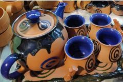 Ceramic Coated Terracotta Tea Set