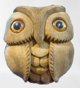 Coconut Shell Owl Statue