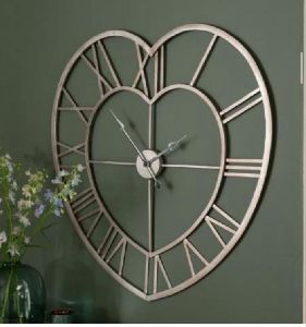 Heart shape wall hanging clock