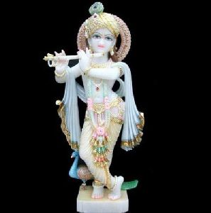18 Inch Marble Lord Krishna Statue