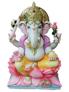 24 Inch Marble Lord Ganesha Statue