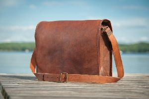 Handmade Leather Full Flap Laptop Bag