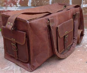 Handmade Leather Square Duffle Bag