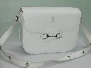 Ladies White Leather Handbags