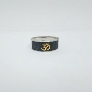 Mens Oxidized Silver Ring