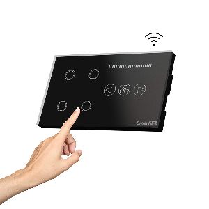 SmartiQo WiFi glass panel 4 touch switch and Fan