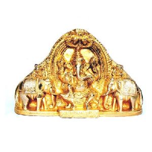 Gold Plated Brass Ganesha Statue
