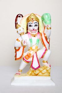 White Marble Hanuman Ji Statue