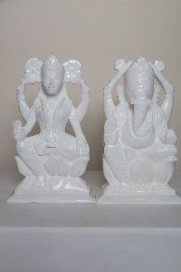 White Marble Laxmi Ganesh Statue
