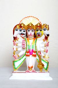 White Marble Panchmukhi Hanuman Statue