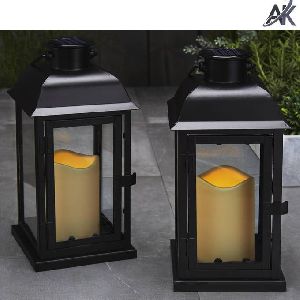 Metal black candle lanterns