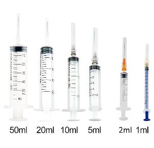 Medical Disposable Luer Lock 1ml 2ml 3ml 5ml 10ml 20ml 50ml Syringe with  Needle & Safety Needle